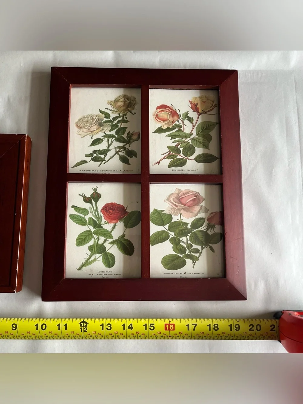 Vintage Wood Multi Picture Photo Frames w/ Fine Art Prints-Set of 2
